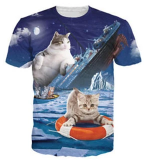 

Women Men Fashion Tees Latest Styles Kitten Invasion T-Shirt 3D T Shirt Kittens Overlords Spreading Fear Destruction Lasers Cat