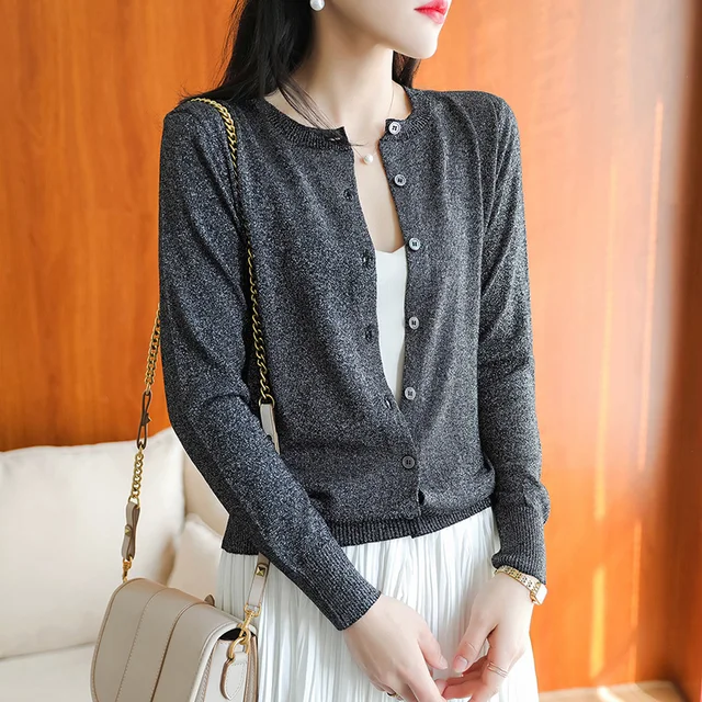 Spring New Worsted Pure Wool Cardigan 