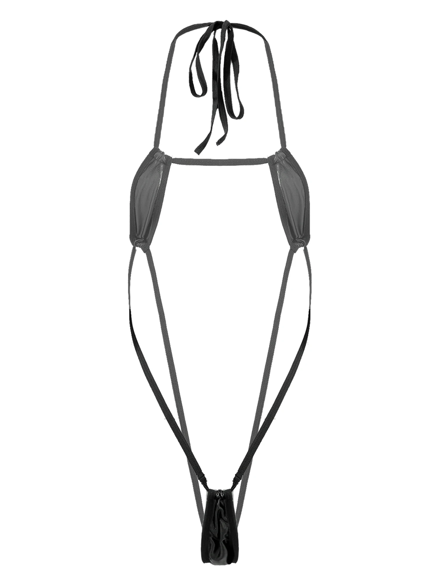 

Сексуальный женский Блестящий монокини с металлическим блеском, цельный купальный костюм, боди на шнуровке