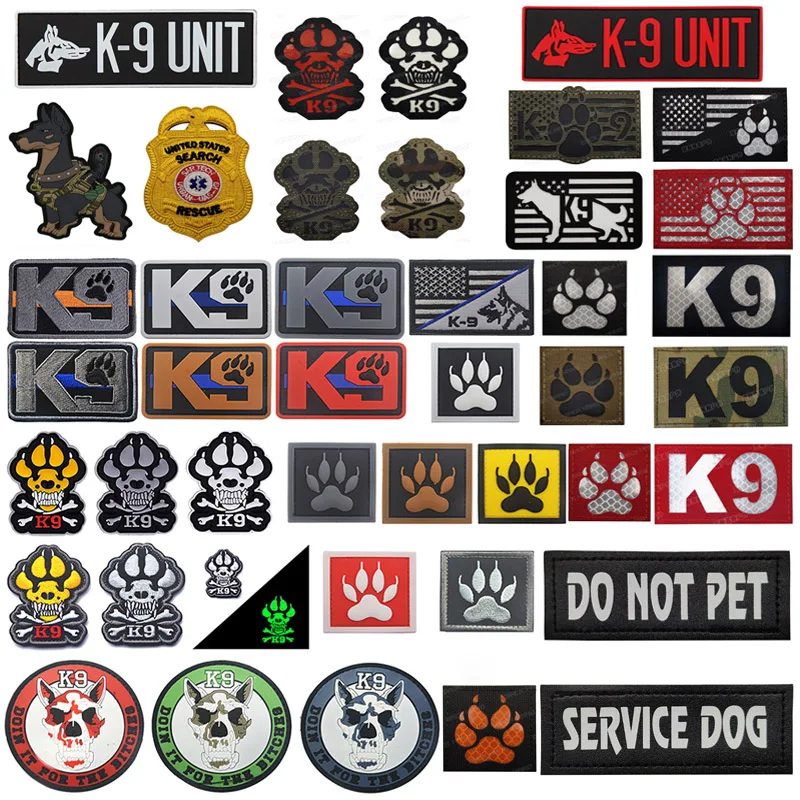 

NEW K9 Infrared IR Reflective Service Dog Rescue Embroidery Patch Military Tactical Patches Emblem Embroidered Badges