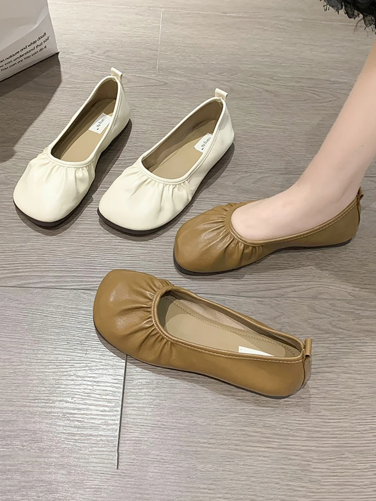 

Женские туфли на плоской подошве с круглым носком в британском стиле, повседневные женские кроссовки с мехом, Классические летние Черные Кожаные слипоны в стиле преппи