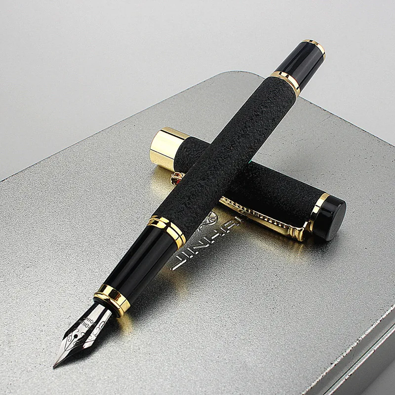 

luxury Dragon Golden Clip Black Business Metal Fountain Pen 0.5MM Nib Writing pen School Supplies Hot