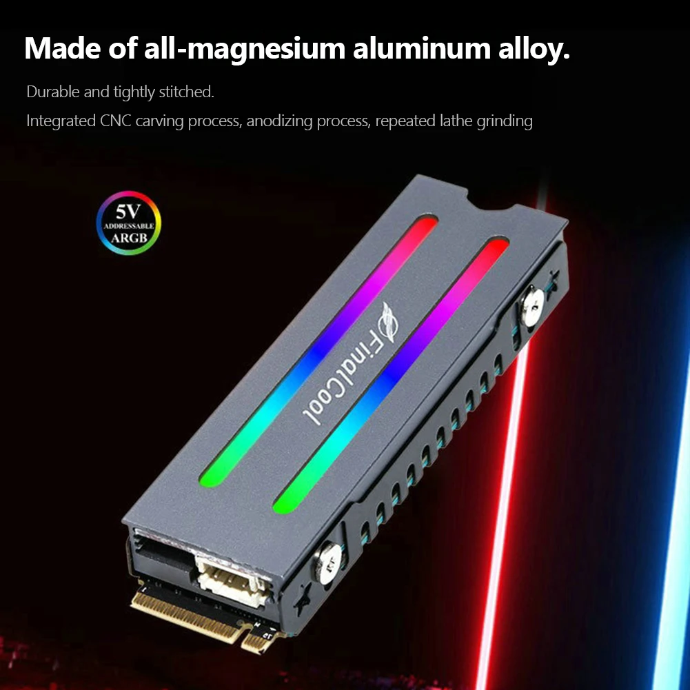 

RGB Алюминиевый сплав M.2 SSD Охлаждающий радиатор M2 NVMe 2280 твердотельный жесткий диск Aura Sync ARGB тепловой охладитель радиатор