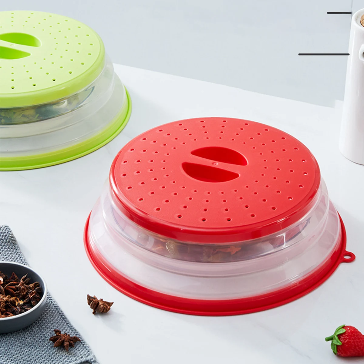 

Microwave Cover Foldable Microwave Lid with Hook Design Multi-purpose Microwave Sleeve Collapsible Food Plate Cover BPA-Free &