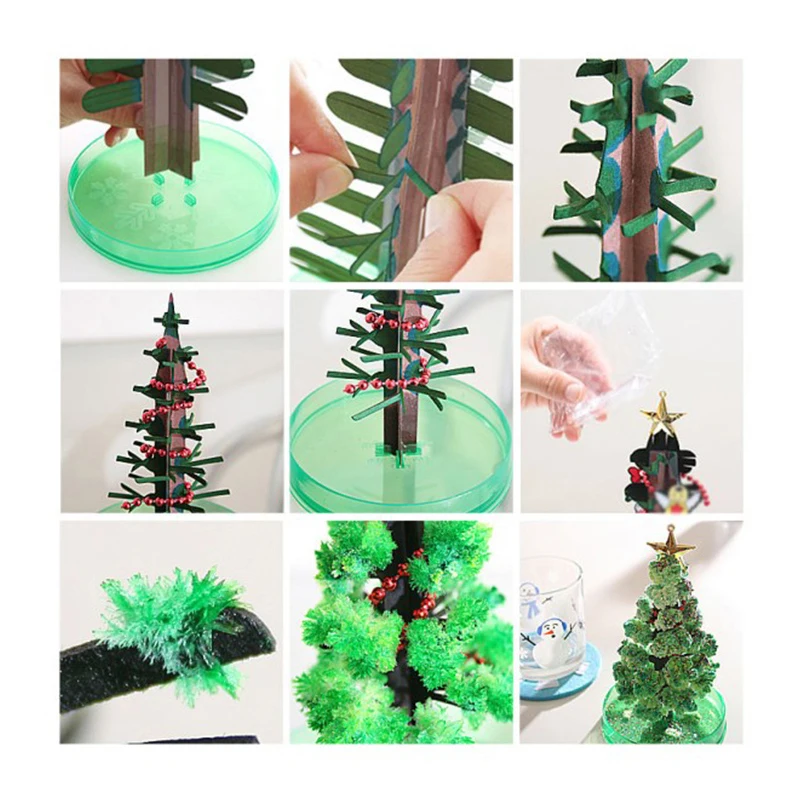 DIY Visual Magic Growing Paper Crystals Tree Magically Funny Kids Novelty Toys  Christmas Day images - 6