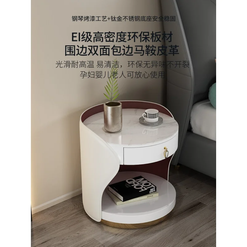 

Прикроватный столик, современная простая спальня, скандинавский сетчатый красный ins, постмодерн светильник лый роскошный креативный кожан...