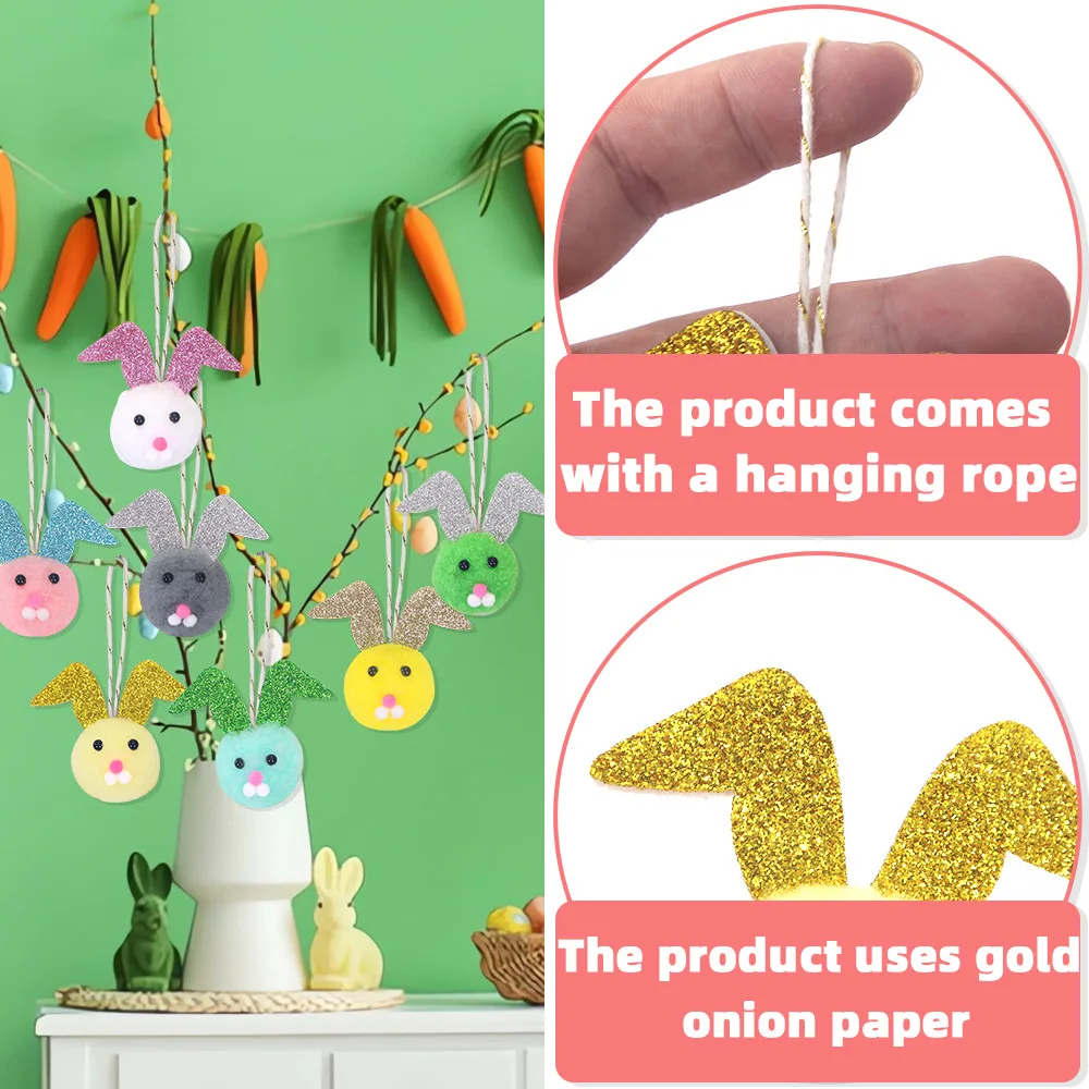 Cartoon Plush Rabbit Decoration Pendant for Kids European and American Holiday Party Gift