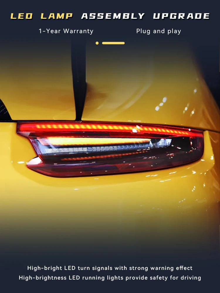 2 шт. авто фонари для Porsche 911 2012-2015 гг. Задний фонарь Модифицированный DRL задний