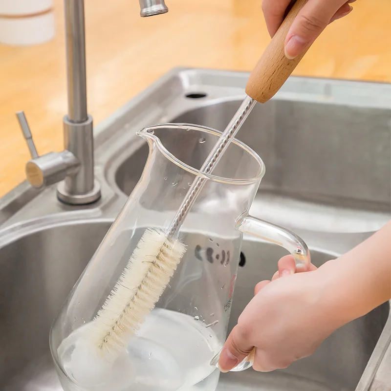 

Щетка для мытья стаканов, бытовая щетка из бука с длинной ручкой, щетка для мытья стеклянных стаканов, щетка для чистки, инструменты для чистки мягких бриллиантов