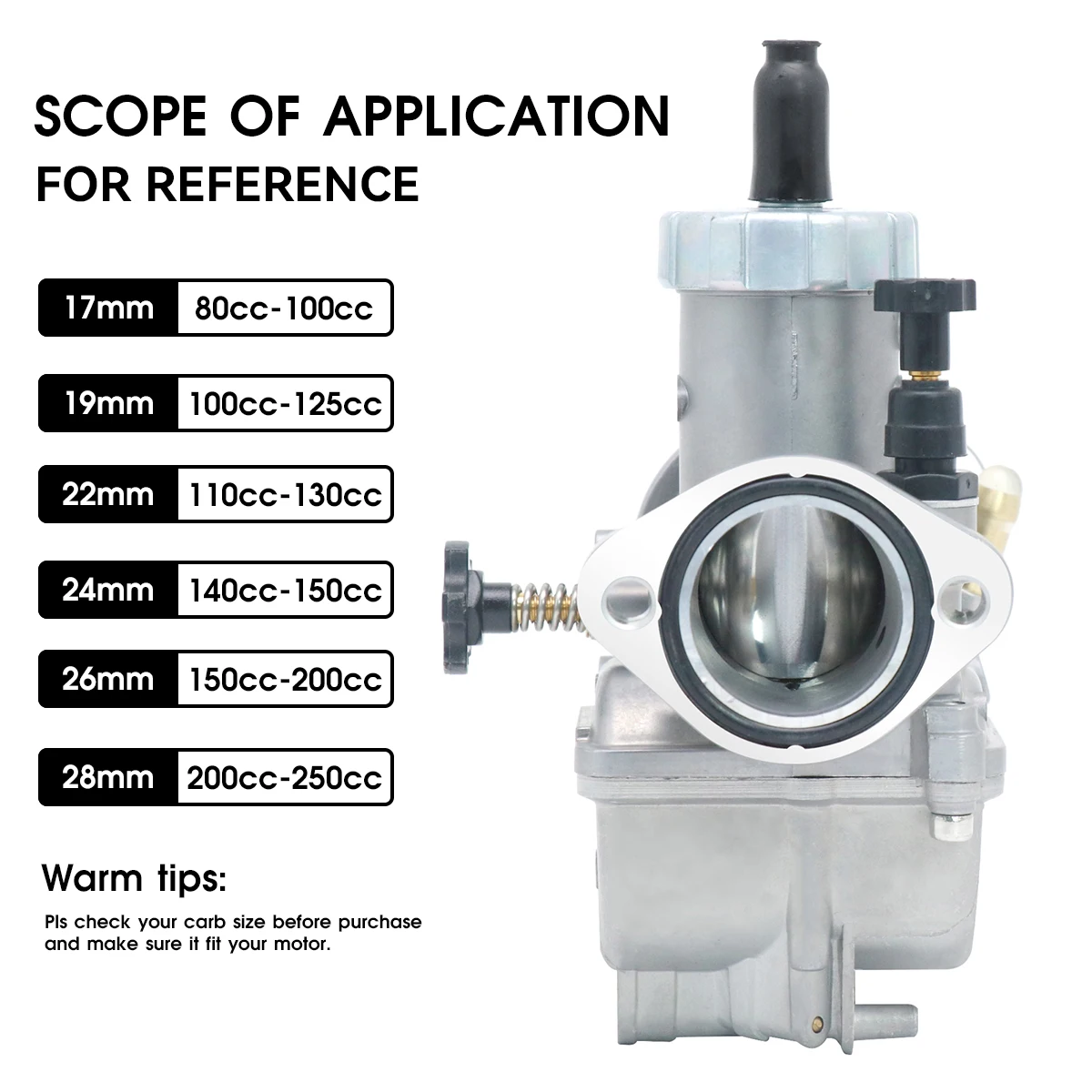 Карбюратор мотоциклетный Alconstar PE17/19/22/24/26/28 мм ручной дроссель карбюратор для