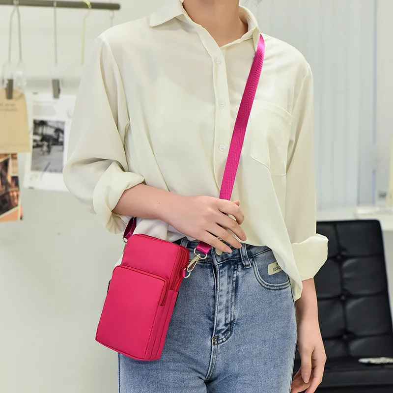 New 2023  Big Screen Mobile Phone Bag Women Crossbody Oxford Cloth Zipper Urban Simple Fashion Business Versatile One Shoulder