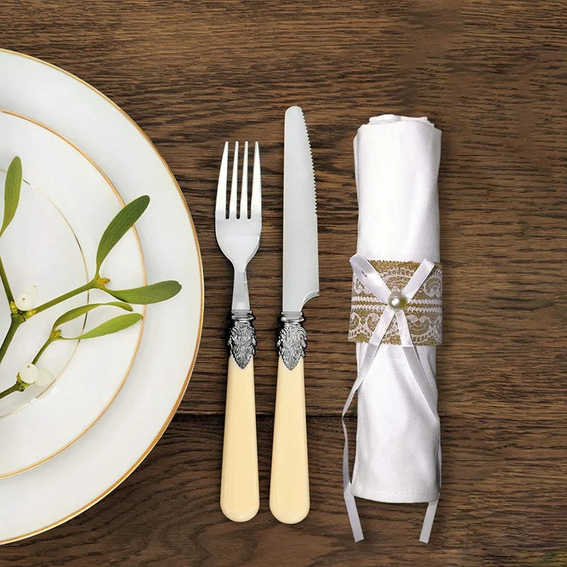 8 шт. кружевные кольца для салфеток в деревенском стиле ручная работа мешковина