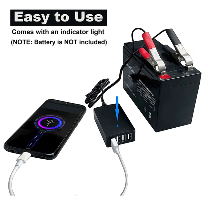 Портативный постоянный ток с зажимом для аккумулятора 4-портовое USB-зарядное