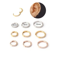 1piece zircon stud earrings for women 2022 trendy jewelry stainless steel piercing round earring for teend ear cuffs