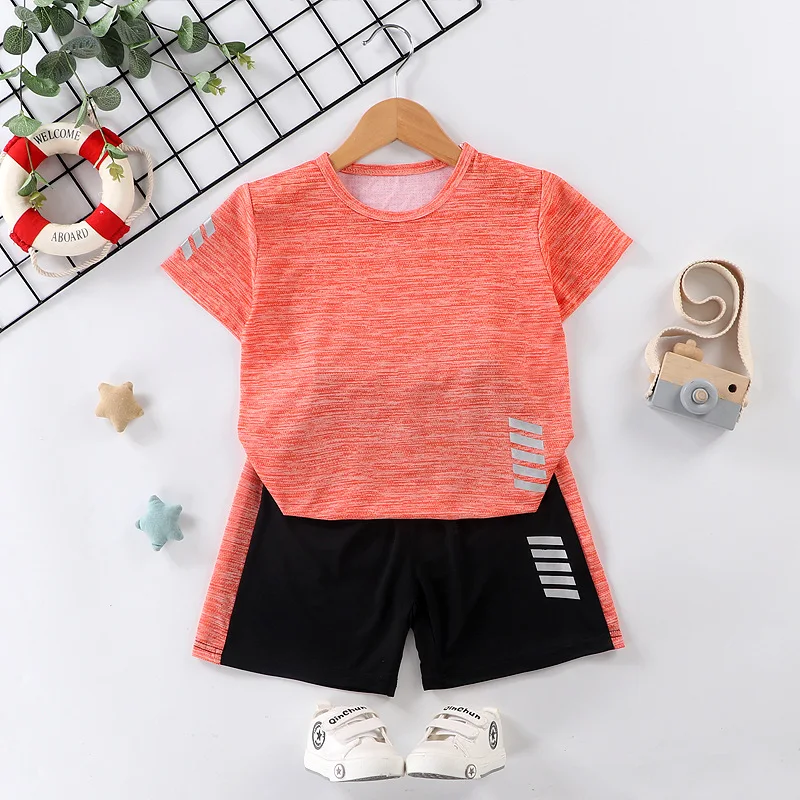 Breathable Casual Sport Suit Boys Fashion Summer Sets Short-Sleeved Shorts Two Pieces Suit Kids Clothes Sweatsuit for Teens Boys enlarge