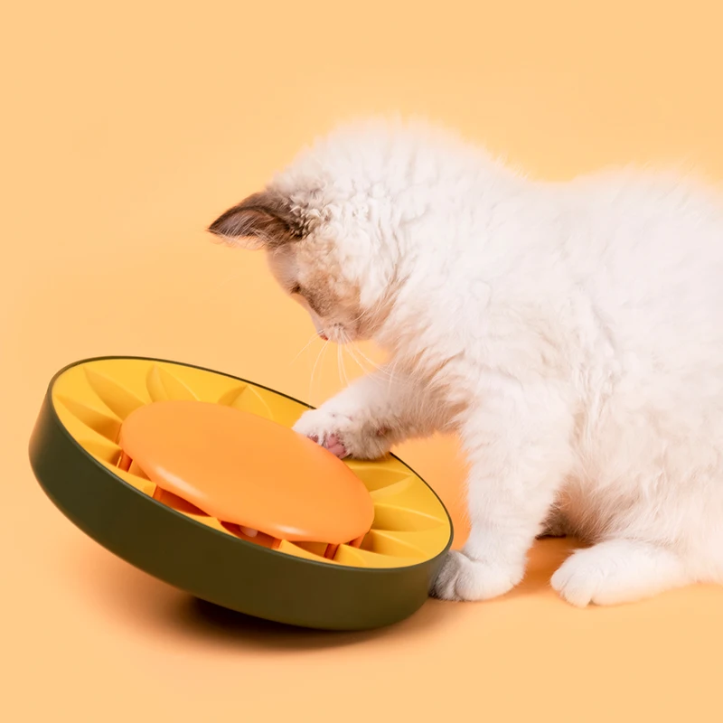 

Bionics Design Cute Sunflower Shape Interactive Pet Toy One-click Control Automatic Amusing Cat With Feather