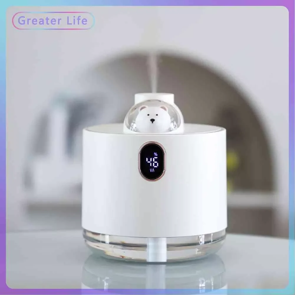 USB Single Spray Humidifier LED Night Lamp Home Animals Cartoon Mist Maker Desktop Water Replenish Air Atomizer