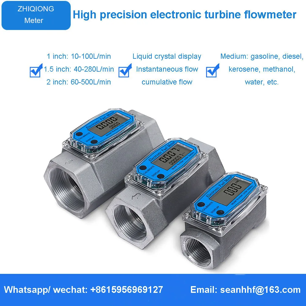 

Mini Digital Turbine Flowmeter Digital LCD Display Meter Display chip Accessory Electronic Digital Flow-Meter