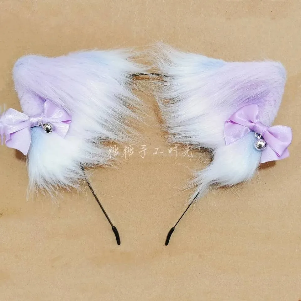 

Original simulation beast ear cat ear hair hoop lovely bow bells lolita headdress KC head hoop cos