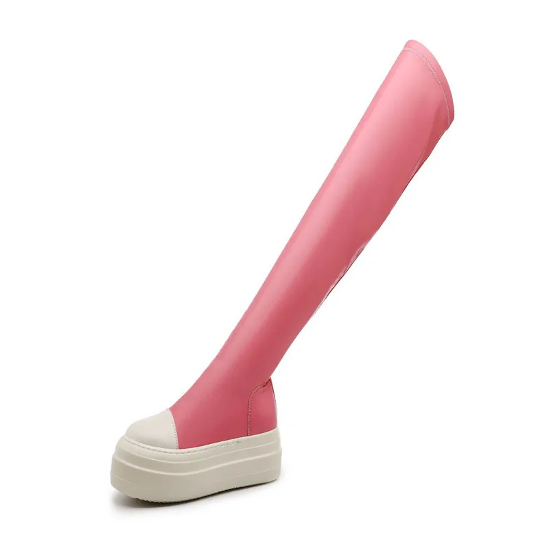 Women Shoes Over Knee High Boots Luxury Trainers Winter Casual Brand Snow Spring Flats Shoes Black Big Size Boots