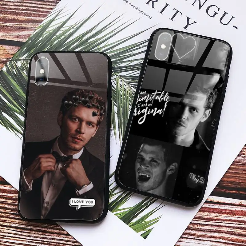 

Klaus Mikaelson The Vampire Diaries Phone Case Tempered glass For iphone 11 12 13 PRO MAX mini 6 7 8 plus X XS XR