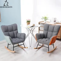 Nordic Single Sofa Recliner Rocking Chair Armchair with Ottoman Living Room Bedroom Balcony Lounge Chair Siesta Chair Lazy Chair