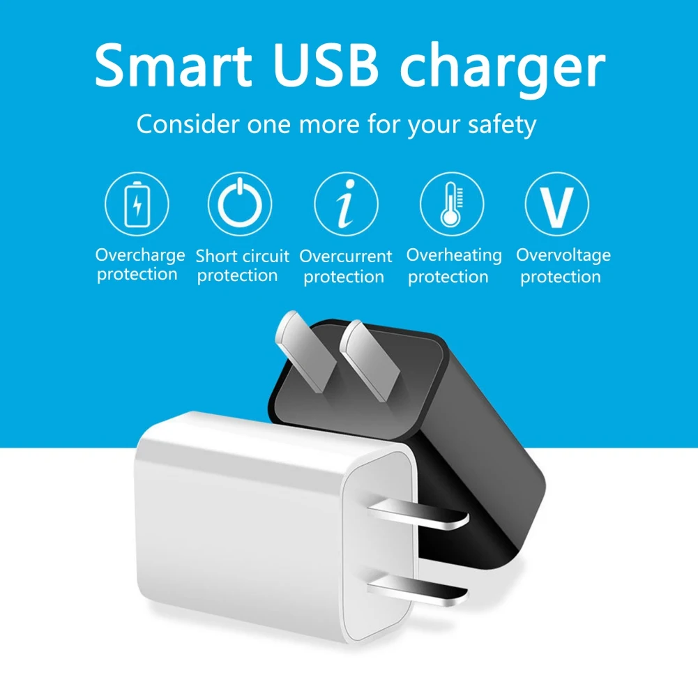 10W USB Plug Smart Wall Charger Adapter Ultra Compact Travel Charger 5V 2A USB C Fast Charging Power Adapter Cube USB C Charger images - 6