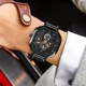 2022 LIGE Mens Watch Square Sport Quartz Wristwatch Waterproof Hollow out Watches for Men Date Clock Luminous Luxury Watch Men Other Image