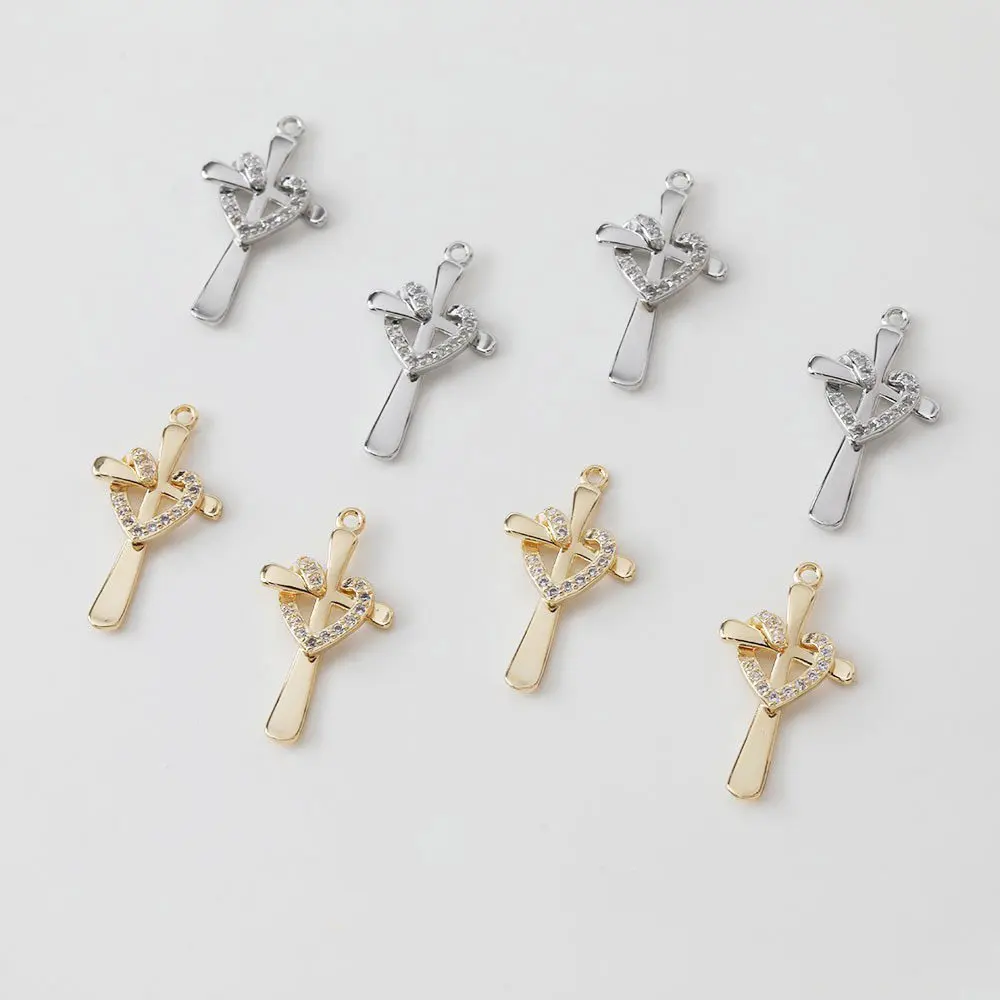 

Ожерелье с подвеской в форме сердца, аксессуары для изготовления ювелирных изделий ручной работы, аксессуары с покрытием из 14-каратного зол...