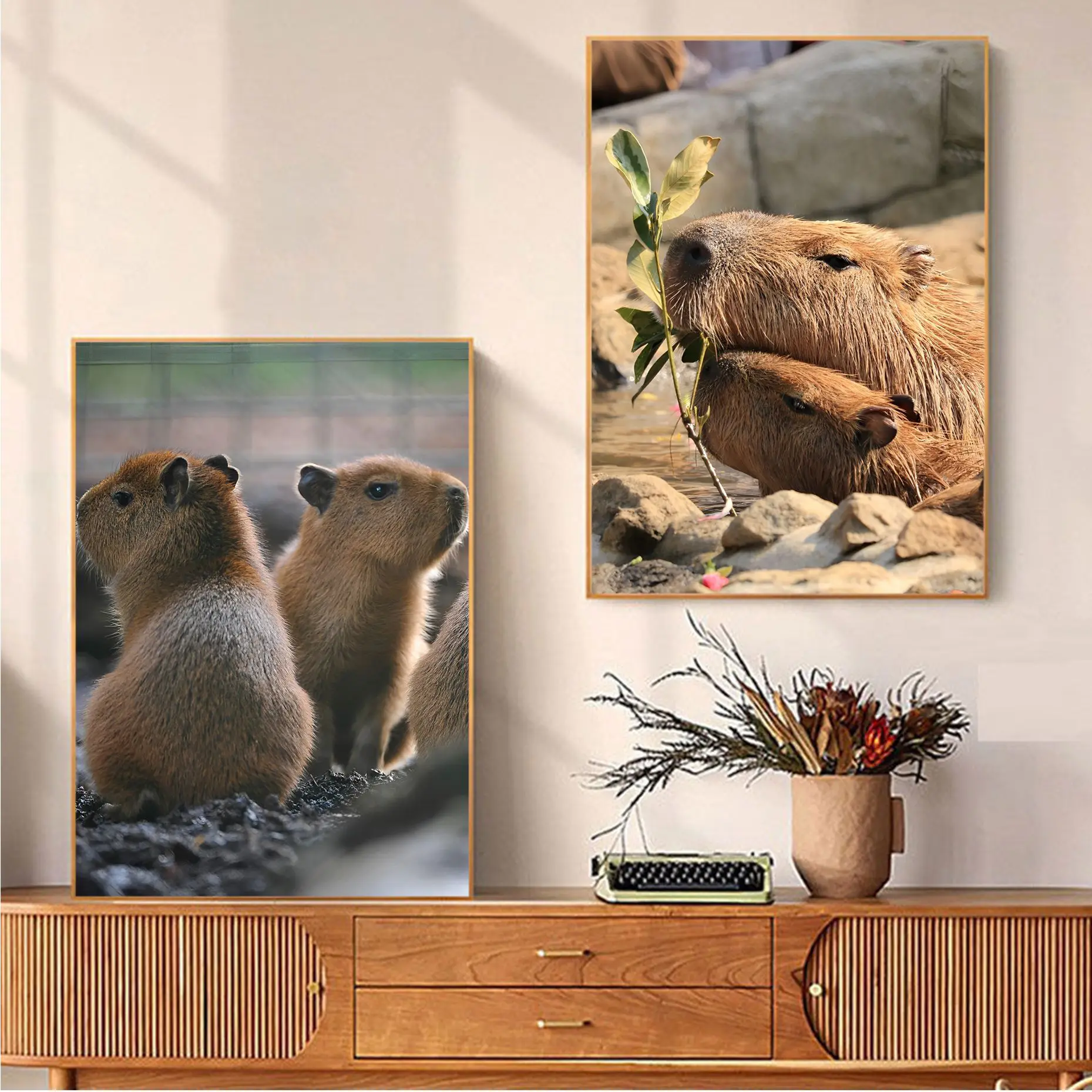 

Kawaii Capybara Movie Sticky Posters Whitepaper Prints Posters Artwork Stickers Wall Painting