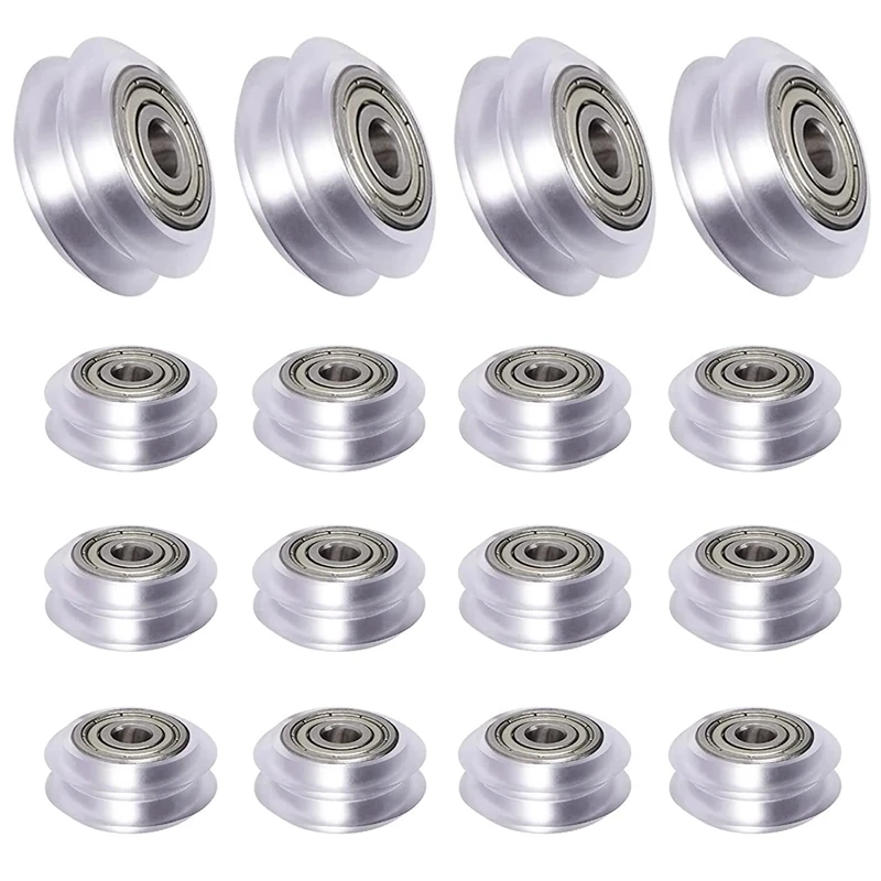 

16 PCS 3D Printer POM Pulley Polycarbonate Wheel 625Zz Resistant V Slot Wheel for Creality Anycubic Anet 3D Printer