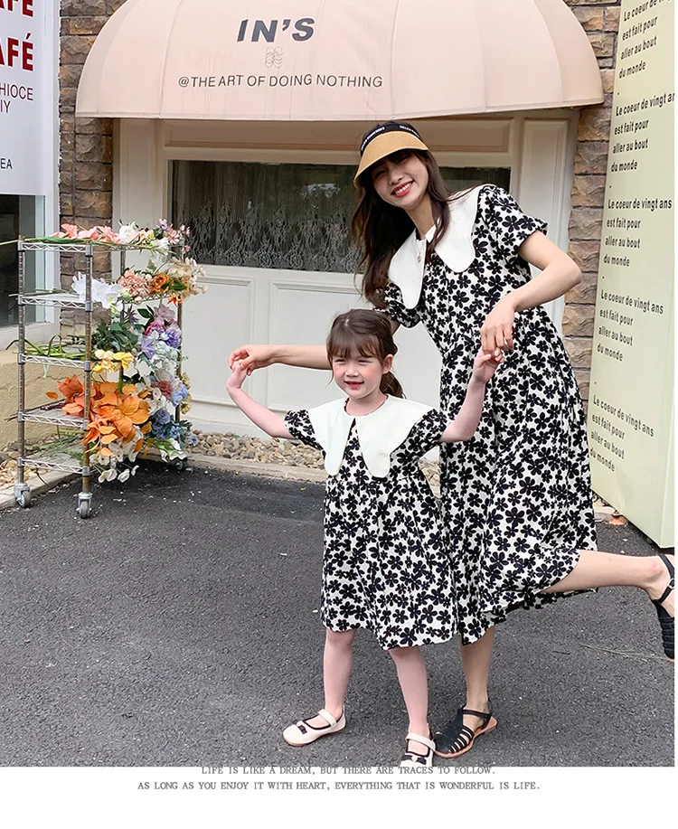

Mom And Baby Girl Matching Dresses Mum And Daughter Matching Frock Robe Clothing Casual Summer Women Dress Parent-Child Clothes