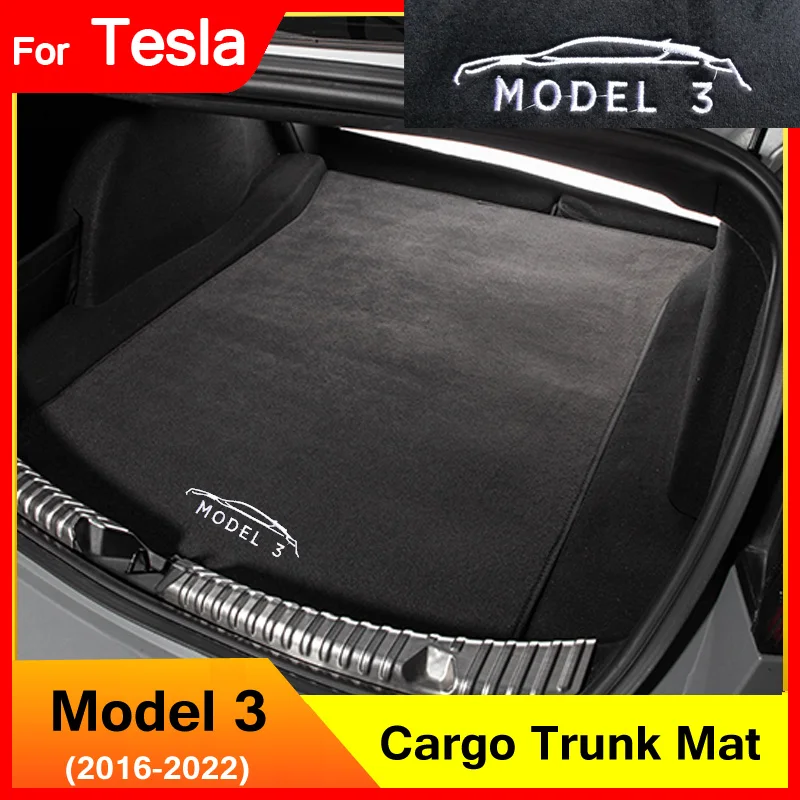 

Новинка 2022, коврик для хранения в багажник автомобиля Tesla Model 3, автомобильные аксессуары, лоток для груза, подушки для заднего багажника, модель 3 2017-2022, вышитый логотип