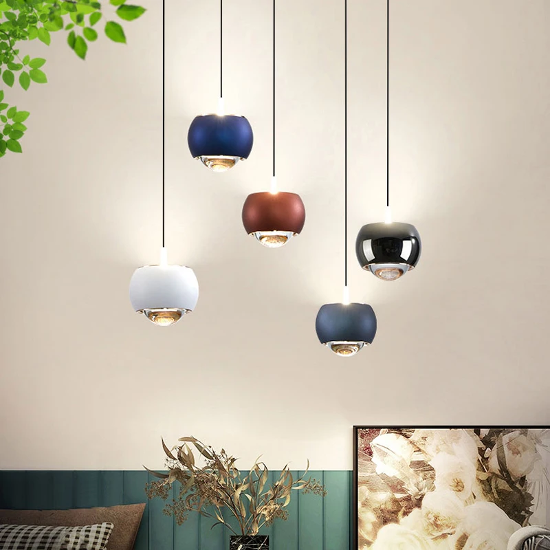 Nordic creative bedroom bedside chandelier light luxury modern minimalist ball spotlight restaurant bar lift small chandelier