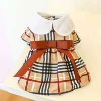 summer coffee bowknot puppy clothes for small dogs cat two legs pet outfit dresses kitten fashion apparel chihuahua yorkshires