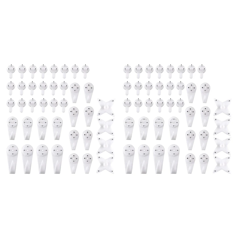 

New-80Pcs Invisible Nail Screws Wall Hooks Picture Hangers Traceless Photo Hook Function Picture Painting Frame Hanger