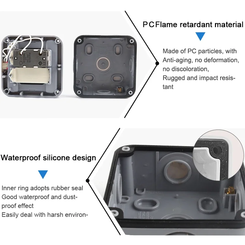 Настенный уличный водонепроницаемый пыленепроницаемый выключатель IP66 1/2