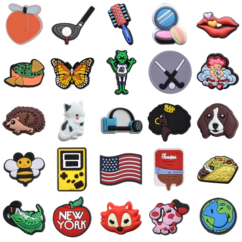 

Shoe Charms Set Jeans Shoes Accessories Wholesale Bulk Kids Girl Women Charm Men Para Pins Boy Gifts Decorations for Crocs Packs