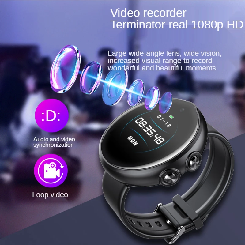 

SRUTON 256G Digital Voice Activated Audio Recorder Watch Dictaphone Sports Pedometer HIFI Music Player Smart Wrist Watch MP3 V10