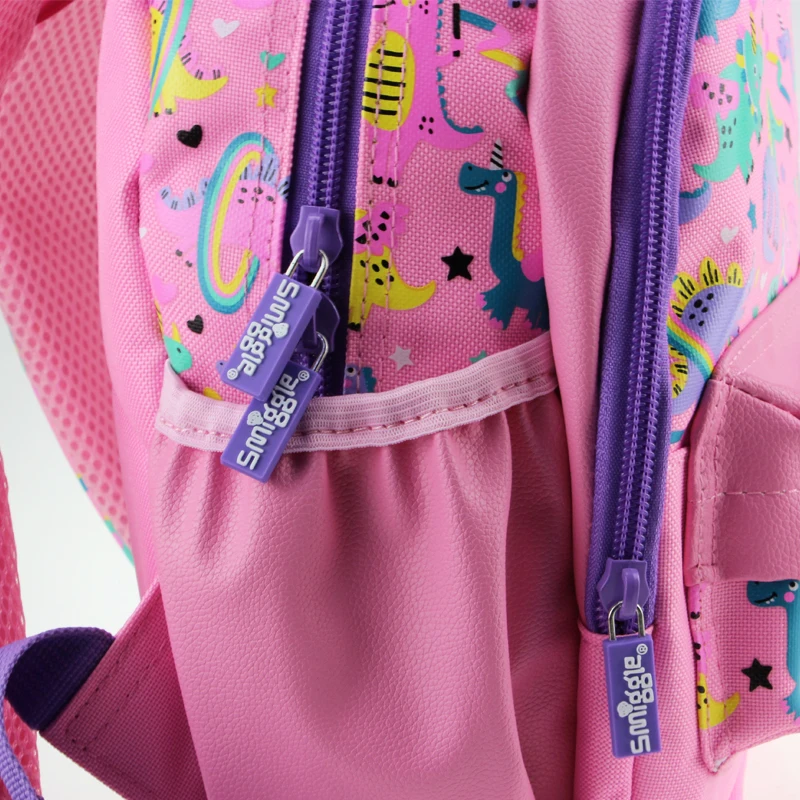 Australia Smiggle Original Pink Dinosaur Small Schoolbag Girl Kindergarten Baby Backpack Kids Class Middle 1-4 Years 11 Inches
