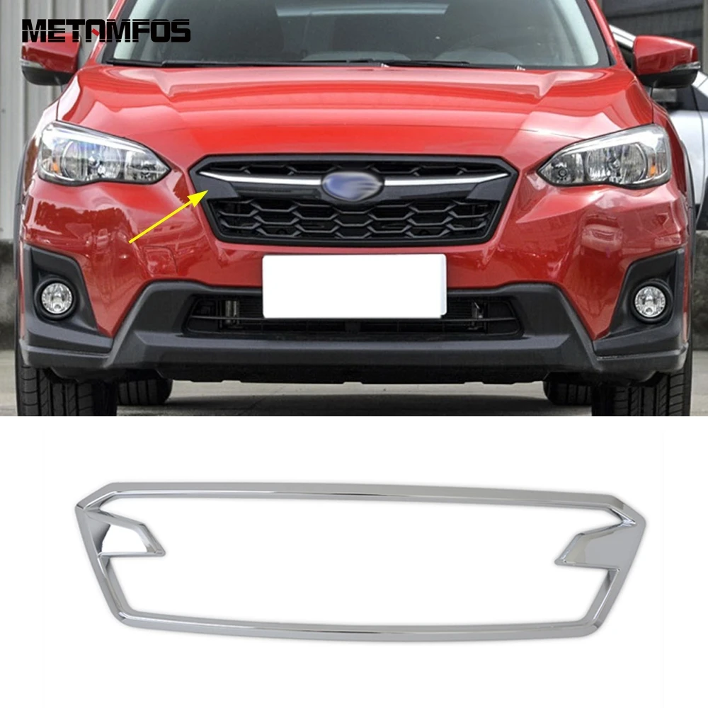 

For Subaru XV Crosstrek SUV 2018 2019 2020 Chrome Front Center Grille Mesh Racing Grill Cover Trim Accessories Car Styling