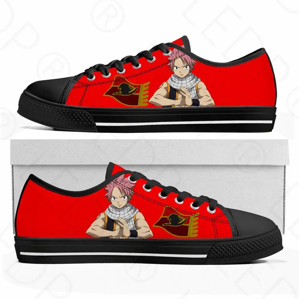 

Fairy Tail Natsu Dragneel Low Top Sneakers Mens Womens Teenager Canvas High Quality Sneaker Casual Couple Shoes Custom Shoe