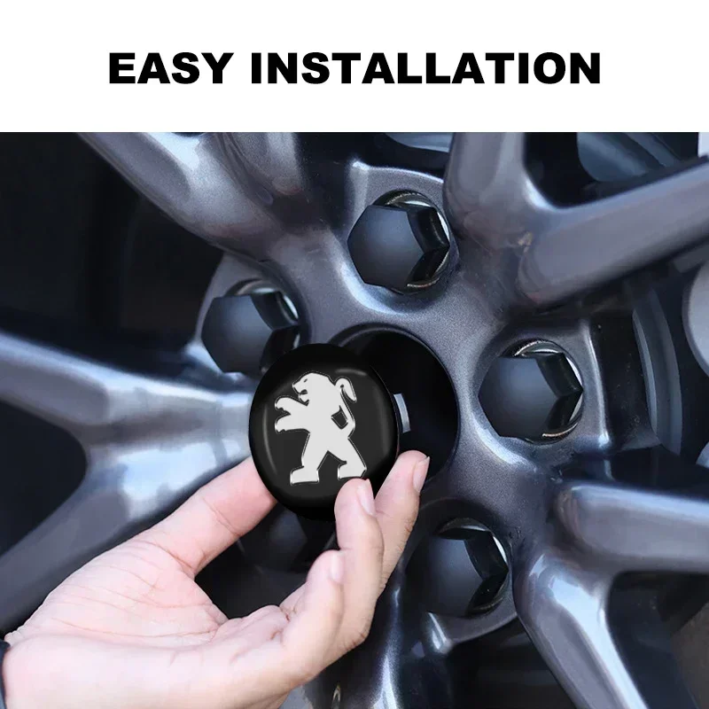4 шт. металлические наклейки на крышку ступицы колеса автомобиля для Peugeot 206 207 208 306