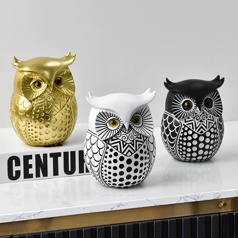 

Simple light luxury owl animal resin handicrafts ornaments home living room TV cabinet desktop entrance ornaments