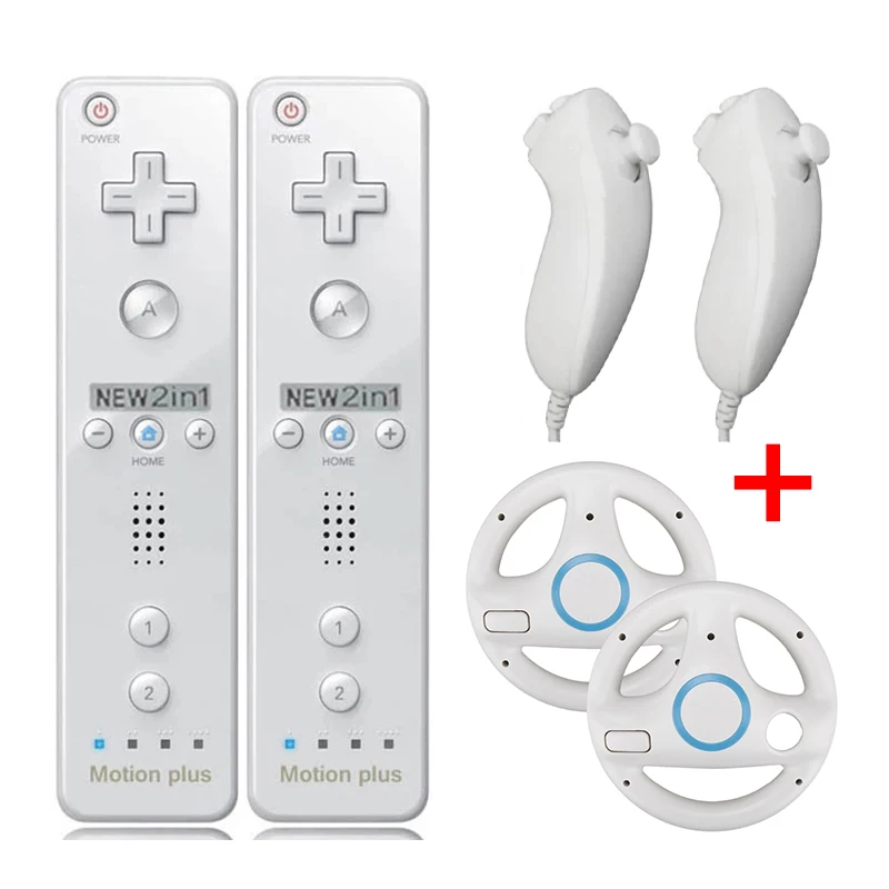 2 комплекта пультов дистанционного управления с рулевым колесом для консоли Wii