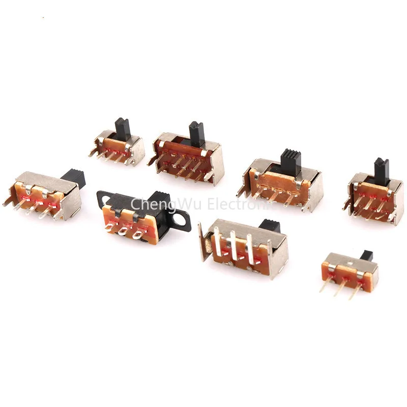 20pcs/lot Slide Switch Micro-Power Toggle Horizontal Sliding Second Gear Third