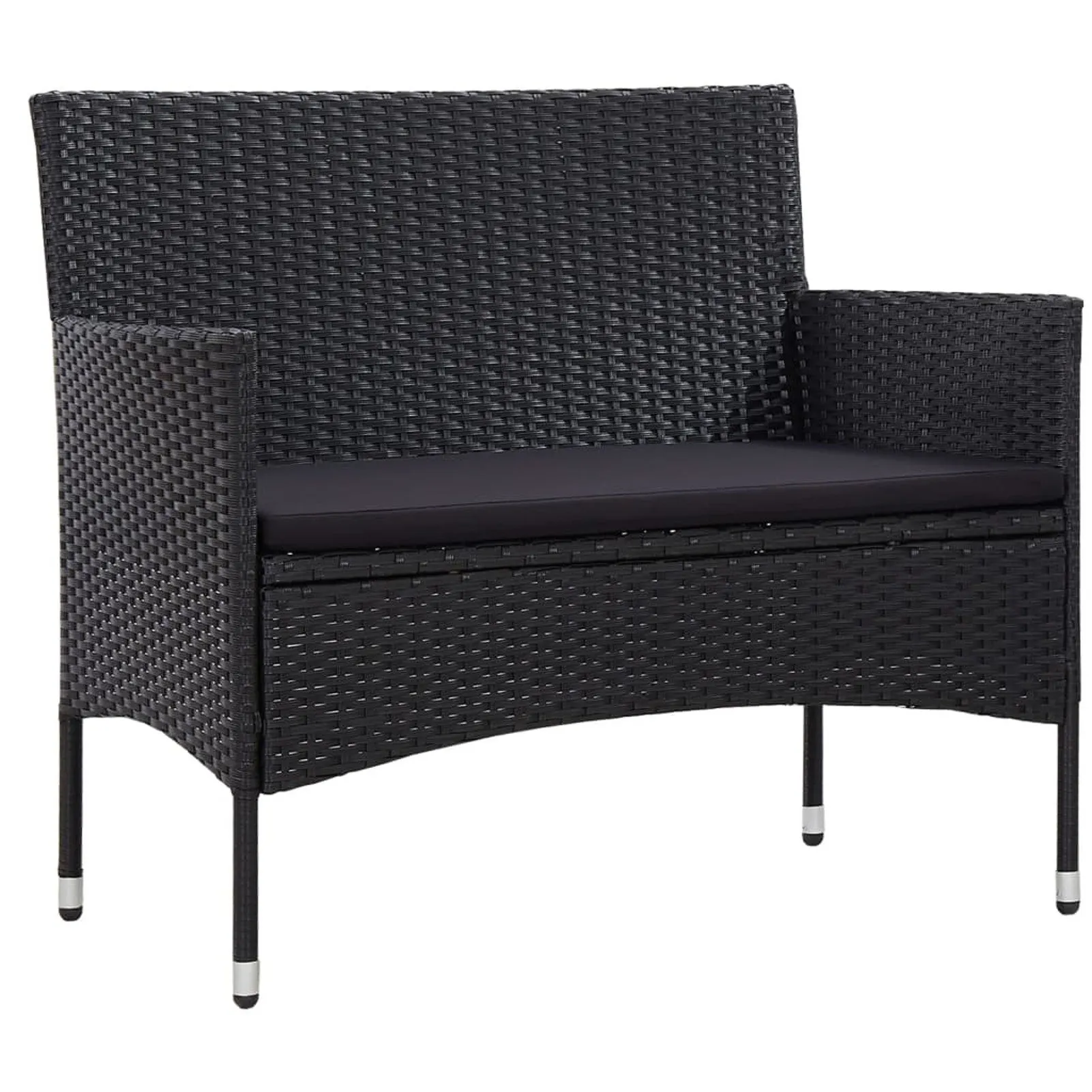 

Garden Bench 40.6" Poly Rattan Black
