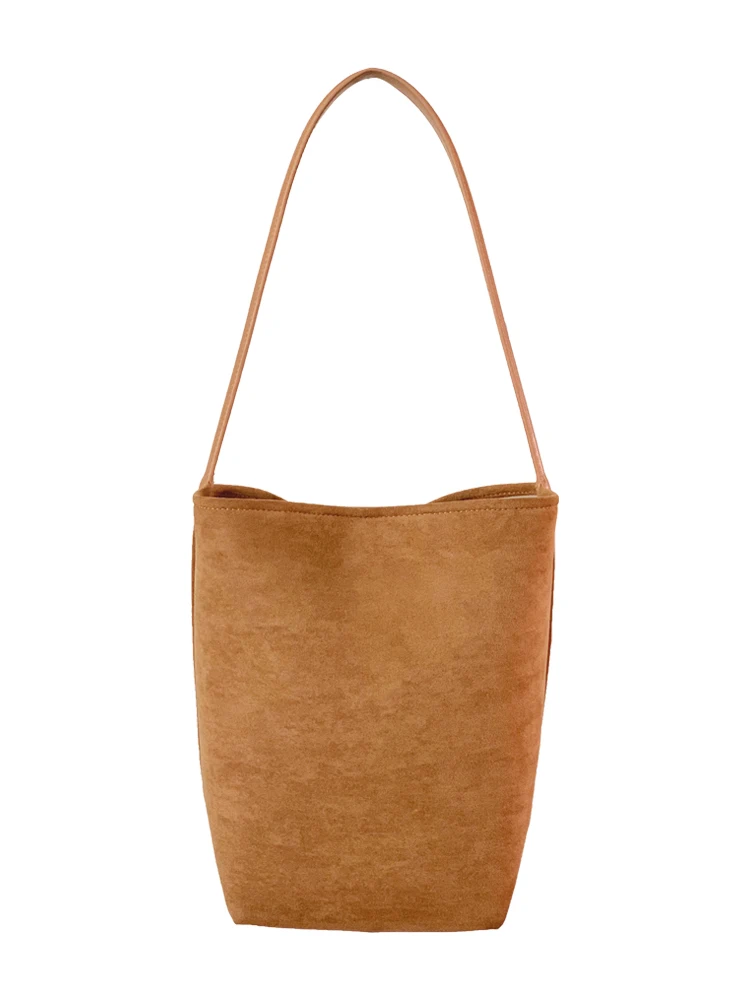 Винтажные простые модные замшевые сумки на плечо 2024 подходящая ко всему