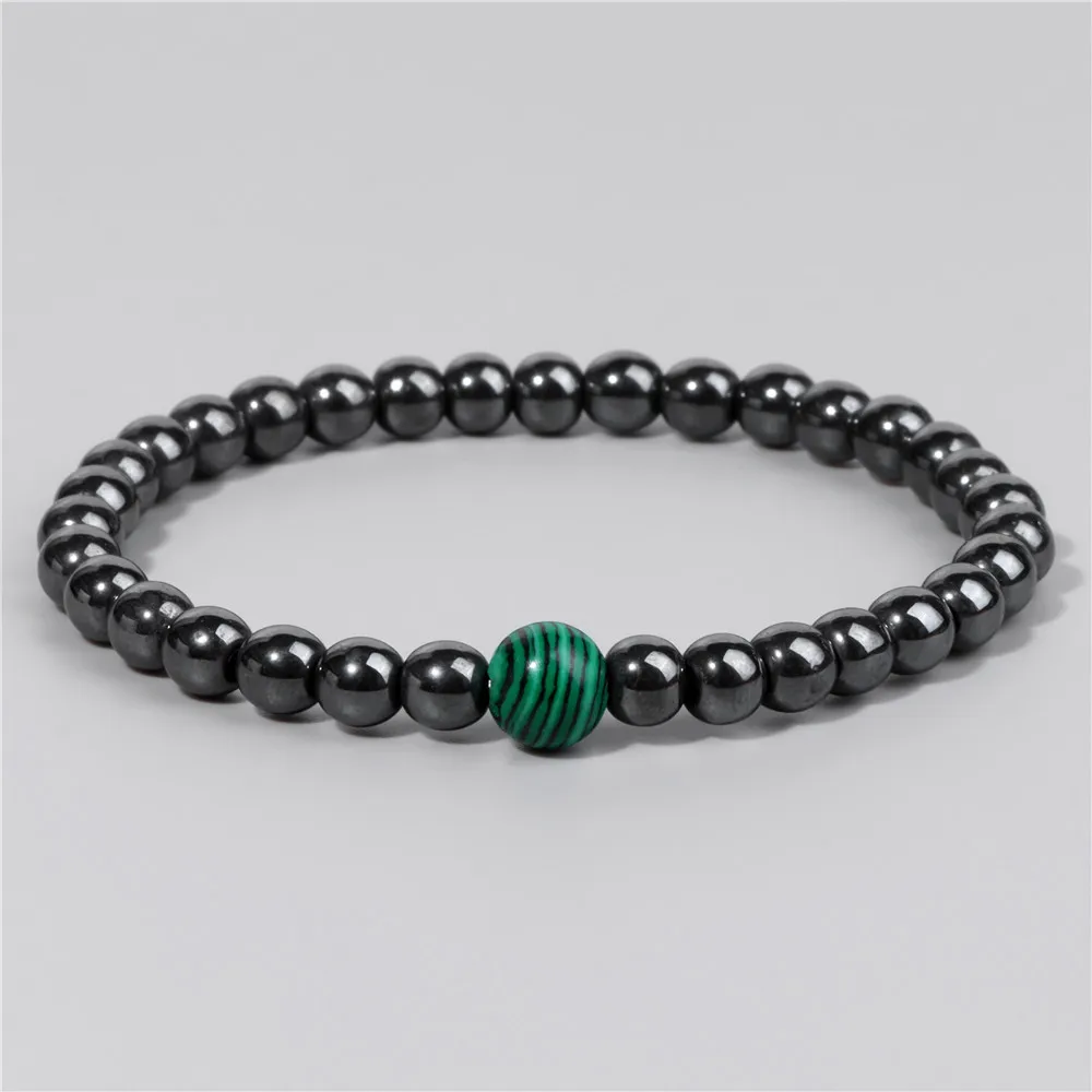 

Natural Hematite Stone Bracelet Multicolor Beads Bracelet Malachite Cat Eye Bracelets Men Women Weight Loss Health Care Jewelry