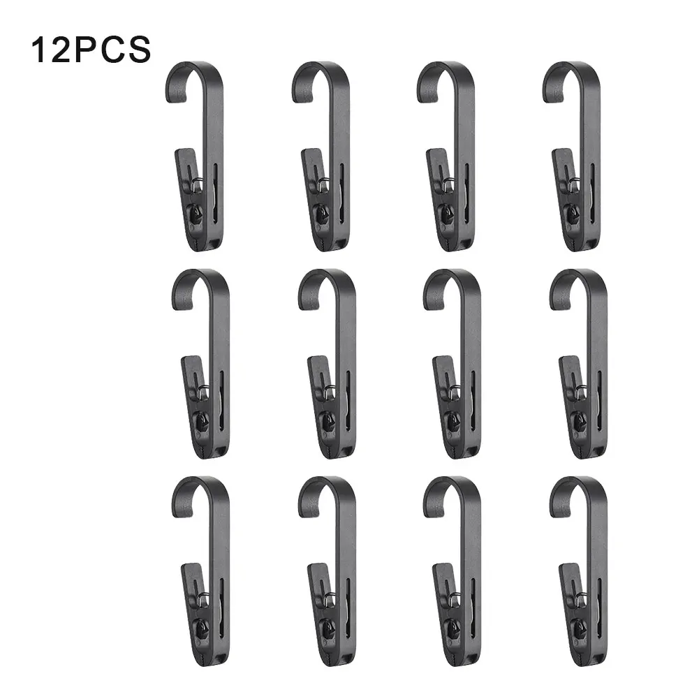 

12pcs Bathroom Coat ABS Kitchen Storage Hook Clip Clothes Pin Multipurpose Home Shower Curtain Towel Strong Hanger Portable Hat